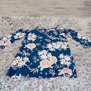 Floral print off the shoulder dress